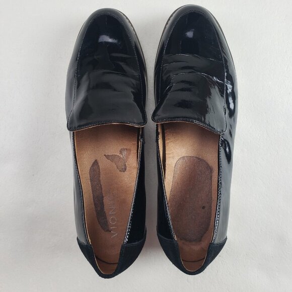 Vionic Kensley Patent Leather Flat Women 9.5 Black Slip On Platform Comfort Shoe - Picture 8 of 11